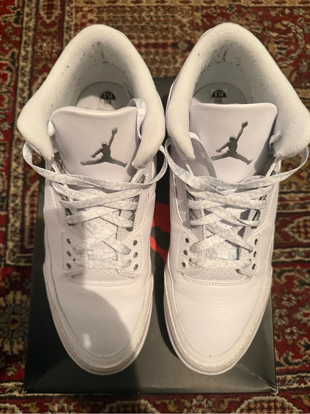 Jordan 3 Retro Pure Money - White and Cream Leather Basketball Sneakers